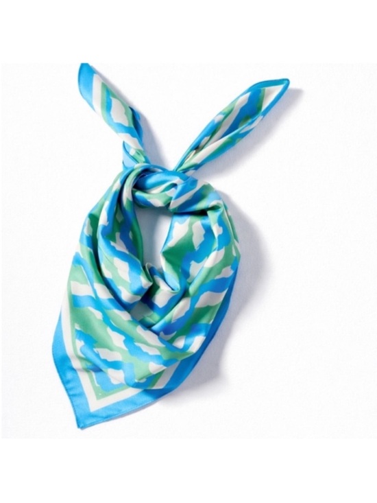 Anthropologie Accessories - New! Anthropologie Icon Colors Blue 28” Square Hair Bag Scarf NWT